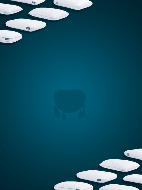 Angled silo pillows over a blue gradient background