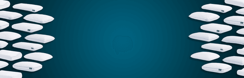 Angled silo pillows over a blue gradient background